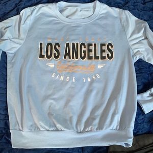 Small baby blue Los Angeles crew neck